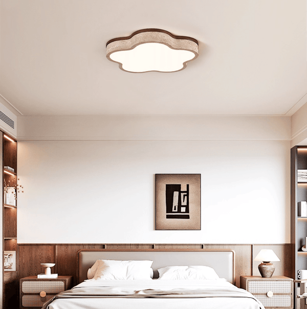 modern yellow travertine cloud flush mount ceiling light