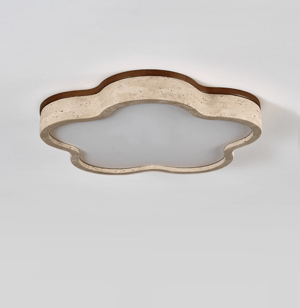 modern yellow travertine cloud flush mount ceiling light