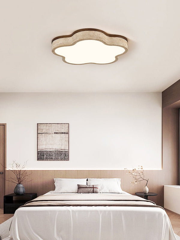modern yellow travertine cloud flush mount ceiling light
