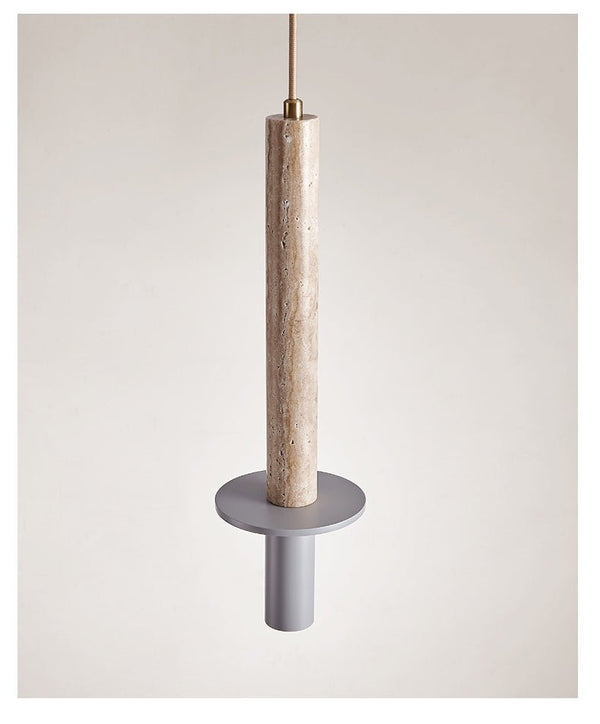modern yellow travertine column pendant light