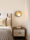 modern yellow travertine crescent wall sconce 2