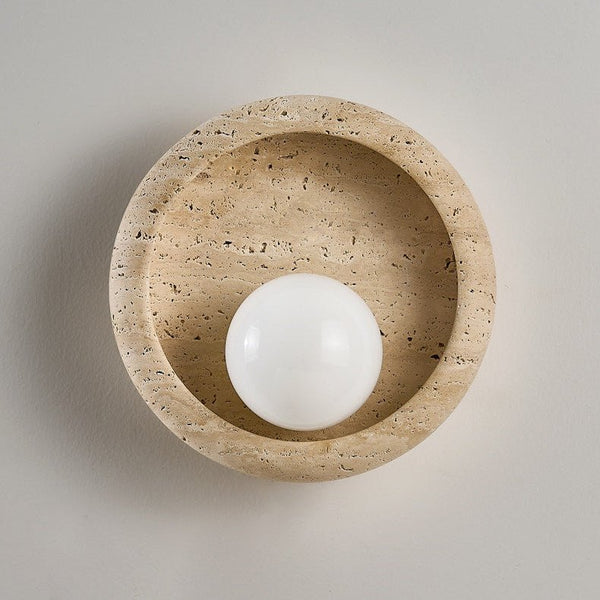 modern yellow travertine crescent wall sconce 2