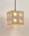 modern yellow travertine cube pendant light 2