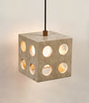 modern yellow travertine cube pendant light 2