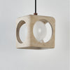 modern yellow travertine cube pendant light