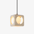 modern yellow travertine cube pendant light