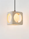 modern yellow travertine cube pendant light