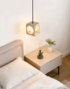 modern yellow travertine cube pendant light