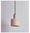 modern yellow travertine cylinder pendant light