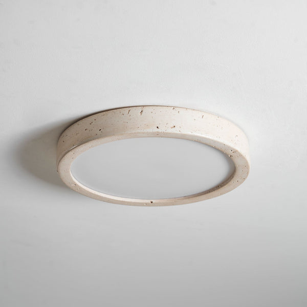 modern yellow travertine disc flush mount ceiling light 3