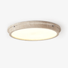 modern yellow travertine disc flush mount ceiling light