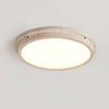 modern yellow travertine disc flush mount ceiling light