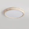 modern yellow travertine disc flush mount ceiling light