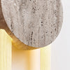 modern yellow travertine disc led wall sconce