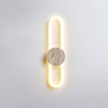 modern yellow travertine disc led wall sconce