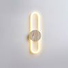 modern yellow travertine disc led wall sconce
