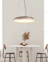 modern yellow travertine disc pendant light