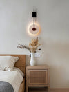modern yellow travertine disc wall lamp