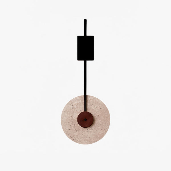 modern yellow travertine disc wall lamp