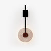 modern yellow travertine disc wall lamp