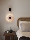 modern yellow travertine disc wall lamp