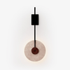 modern yellow travertine disc wall lamp