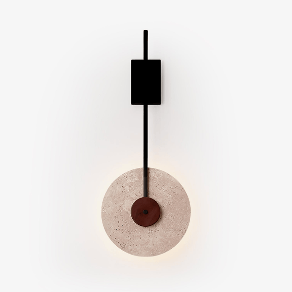 modern yellow travertine disc wall lamp