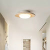 modern yellow travertine elliptical flush mount ceiling light