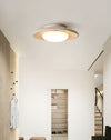 modern yellow travertine elliptical flush mount ceiling light