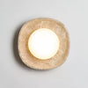 modern yellow travertine elliptical flush mount ceiling light
