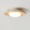 modern yellow travertine elliptical flush mount ceiling light