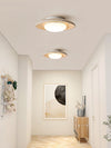 modern yellow travertine elliptical flush mount ceiling light