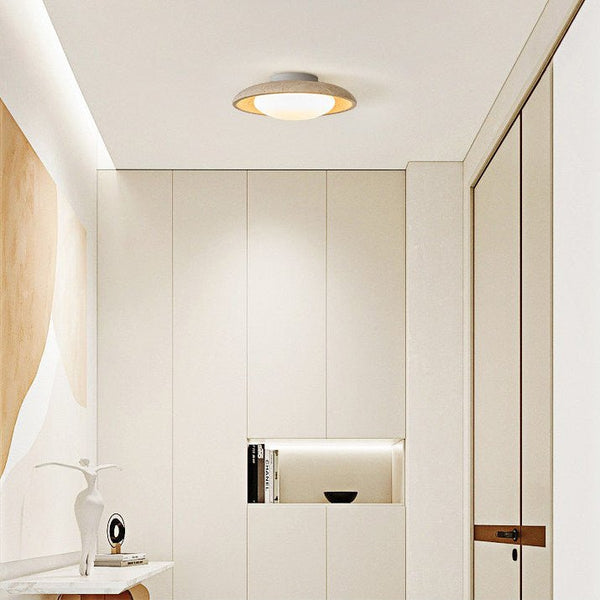 modern yellow travertine flush mount ceiling light