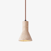modern yellow travertine funnel pendant light
