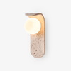 modern yellow travertine glass curve wall lamp