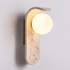 modern yellow travertine glass curve wall lamp