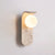 modern yellow travertine glass curve wall lamp