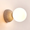 modern yellow travertine glass globe wall sconce 2