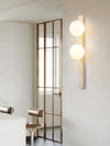 modern yellow travertine glass globe wall sconce 3