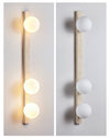 modern yellow travertine glass globe wall sconce 3