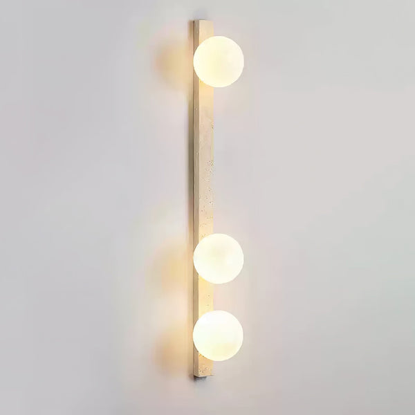 modern yellow travertine glass globe wall sconce 3