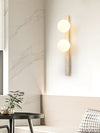 modern yellow travertine glass globe wall sconce 3