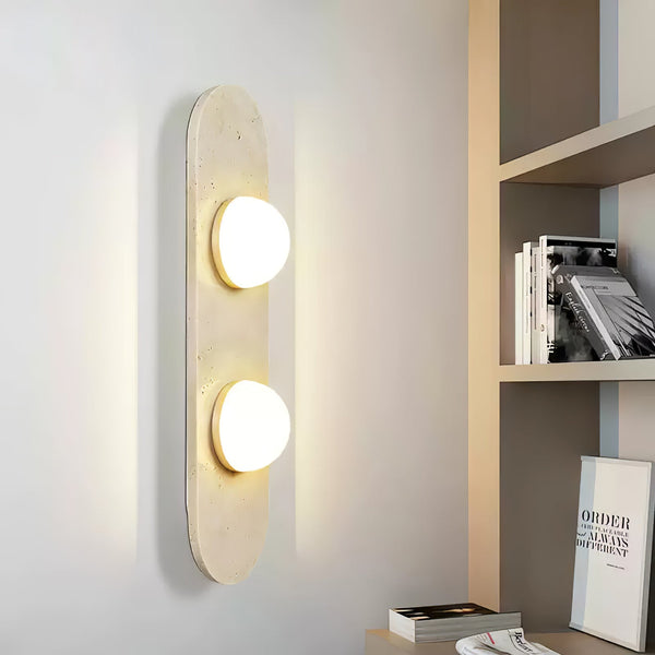 modern yellow travertine glass globe wall sconce 4