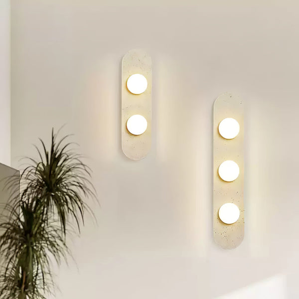 modern yellow travertine glass globe wall sconce 4