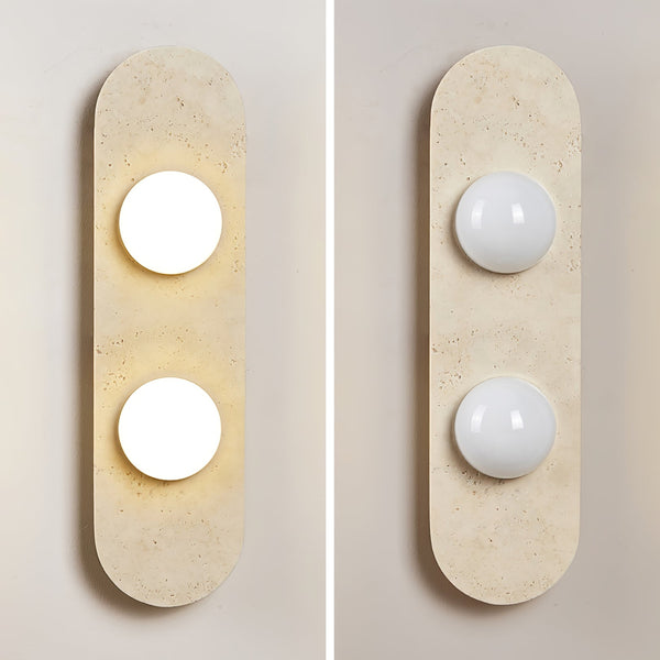 modern yellow travertine glass globe wall sconce 4