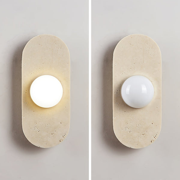 modern yellow travertine glass globe wall sconce 4