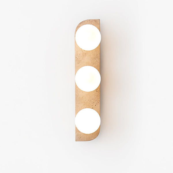 modern yellow travertine glass globe wall sconce