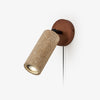 modern yellow travertine glass swing arm plug in wall light