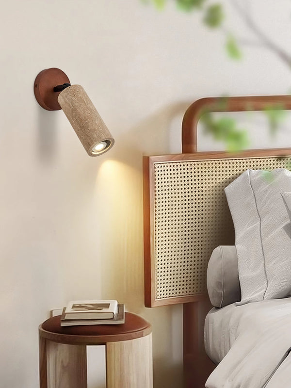 modern yellow travertine glass swing arm plug in wall light
