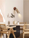 modern yellow travertine glass swing arm plug in wall light